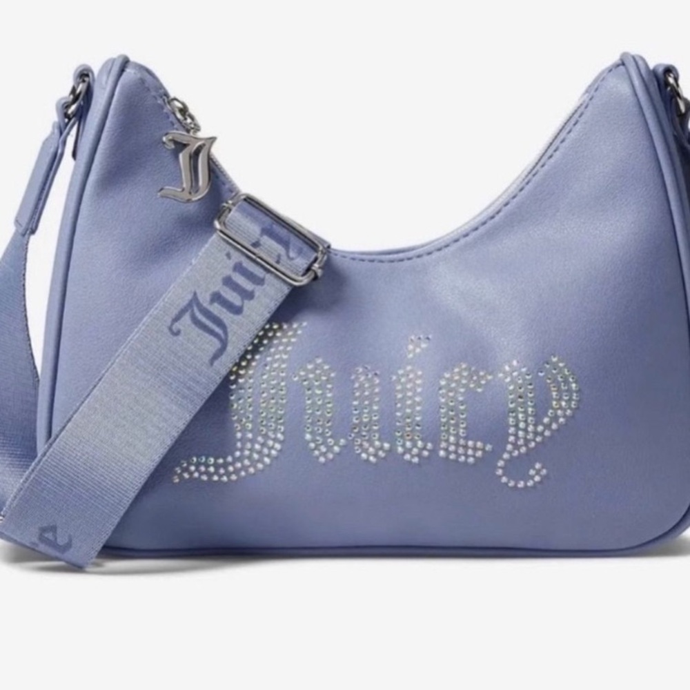 Juicy Couture Lavender Rhinestone Logo Crossbody Bag